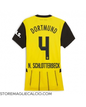 Borussia Dortmund Nico Schlotterbeck #4 Maglia Gara Casa Repliche 2024-25 Donna Maniche Corte